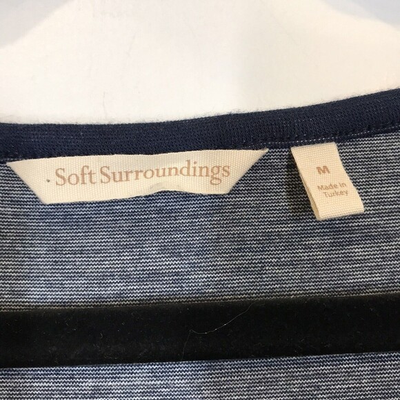 Soft Surroundings Womens Size Medium Blue Stripe Scoop Neck Parker Tunic Sweater - Picture 7 of 9